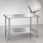 Thumbnail image #3 for Eagle Group Budget Series T2484B 84-Inch x 24-Inch Flat Top Work Table with Adjustable Galvanized Undershelf and 430 Stainless Steel Top