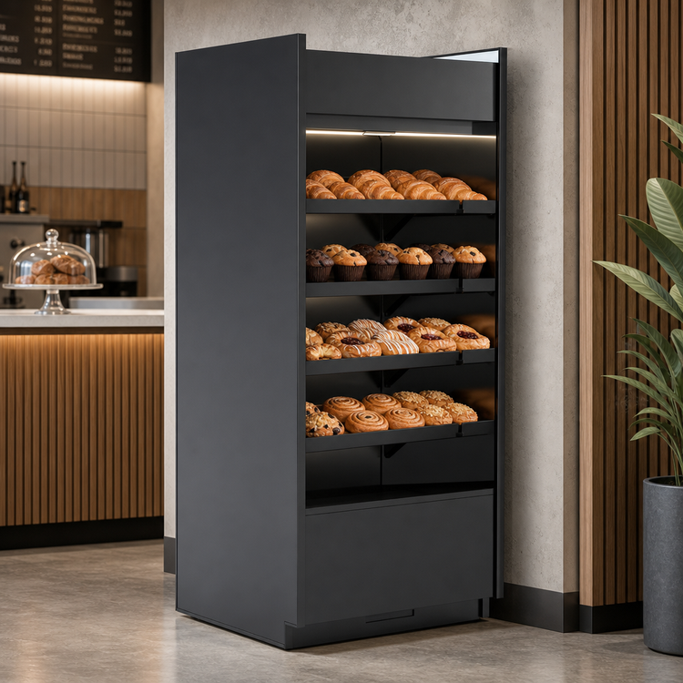 Product image #3 for Oasis® Non-Refrigerated Self-Service Pastry Display Case, 47-5/8" W, LED Top Light, 4 Shelves