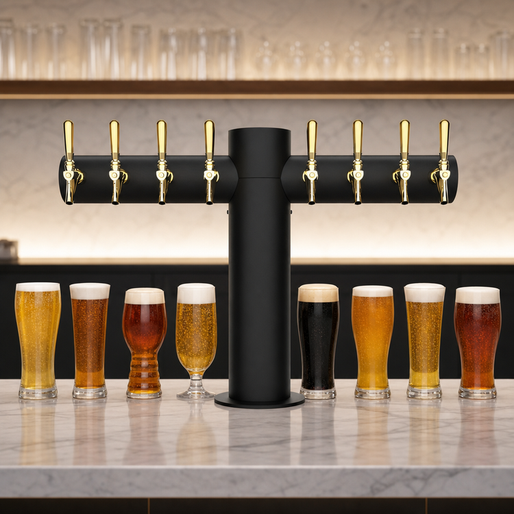 Product image #3 for Micro Matic Metropolis T 8-Faucet Matte Black Glycol-Cooled Draft Tower