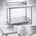 Thumbnail image #3 for Advance Tabco Stainless Steel Work Table with 5-Inch Backsplash, Galvanized Undershelf, 120 x 30 Inches