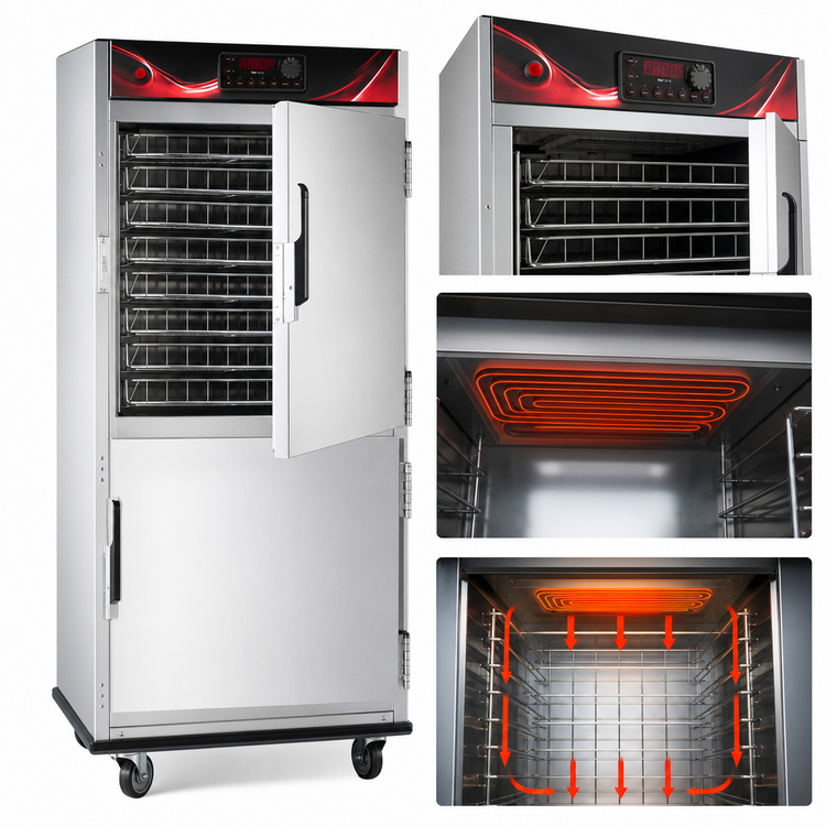 Product image #3 for Cres Cor Insulated Mobile Heated Holding Cabinet with Top-Mount Heater, 16 Full-Size Pan Capacity, Dutch Doors, 120V