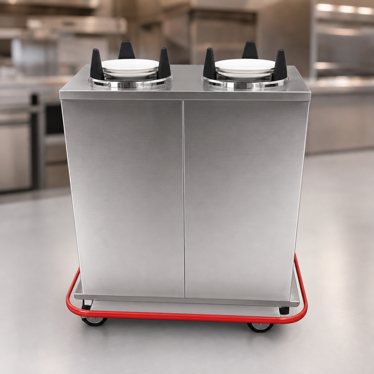 Product image #3 for Carter-Hoffmann Mobile Enclosed Unheated 3-Silo Plate Dispenser Cart for 12-Inch Round Plates