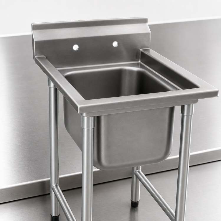 Product image #3 for Eagle Group 414 Series 1-Compartment Stainless Steel Sink with 9-1/2-Inch Backsplash