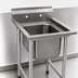 Thumbnail image #3 for Eagle Group 414 Series 1-Compartment Stainless Steel Sink with 9-1/2-Inch Backsplash