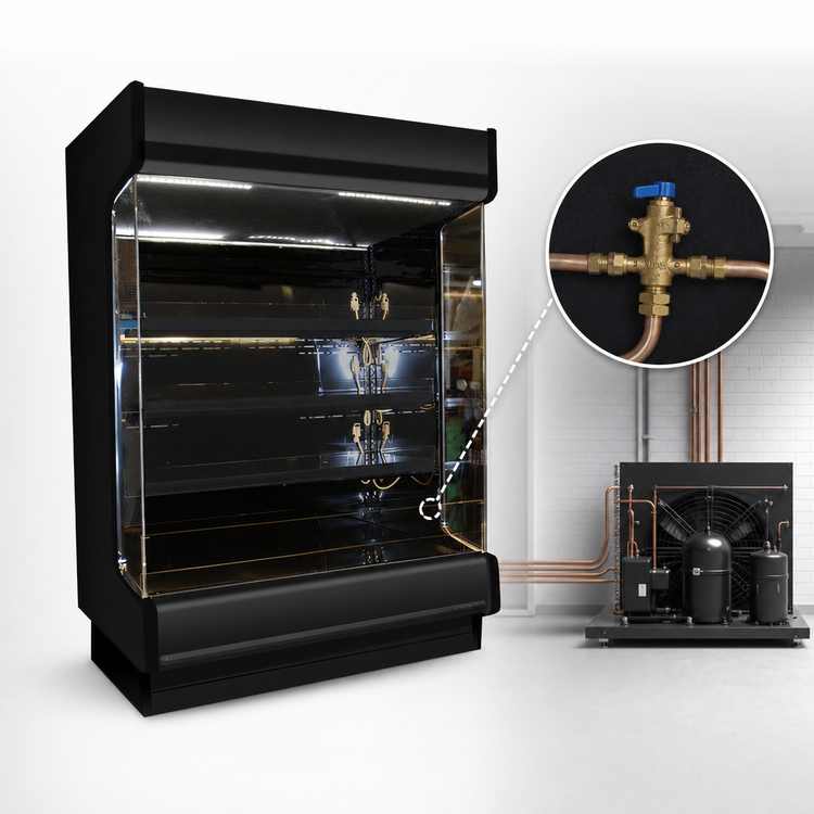 Product image #3 for Howard-McCray 99-Inch Produce Low-Base Remote Open Merchandiser with LED Lighting, Black