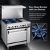 Thumbnail image #3 for Imperial Pro Series 36-Inch Gas Restaurant Range with 4 Open Burners, 12-Inch Griddle, and Standard Oven