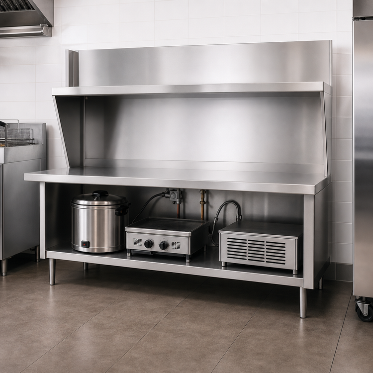 Product image #3 for Open Front Modular Equipment Enclosure / Equipment Stand, 102 Inch x 26 Inch, 304 Stainless Steel
