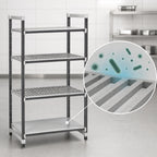 Thumbnail image #3 for Cambro Camshelving® Elements EXU213684VS4480 4-Tier Stationary Polymer Shelving Unit, 21"D x 36"W x 84"H, 3 Vented/1 Solid Shelf