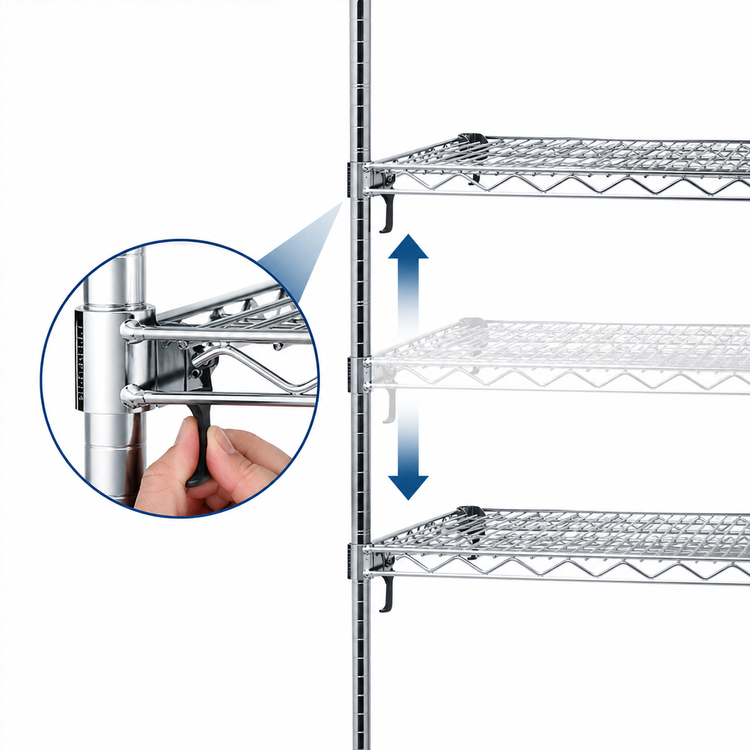 Product image #3 for Metro Super Erecta Super Adjustable Super Wide Chrome Plated Wire Shelf, 48 x 36 Inches