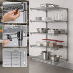 Thumbnail image #3 for Metro Super Erecta 5AA427C Super Adjustable 5-Shelf Add-On Wire Shelving Unit, 30 x 21 x 74 Inches, Chrome Plated