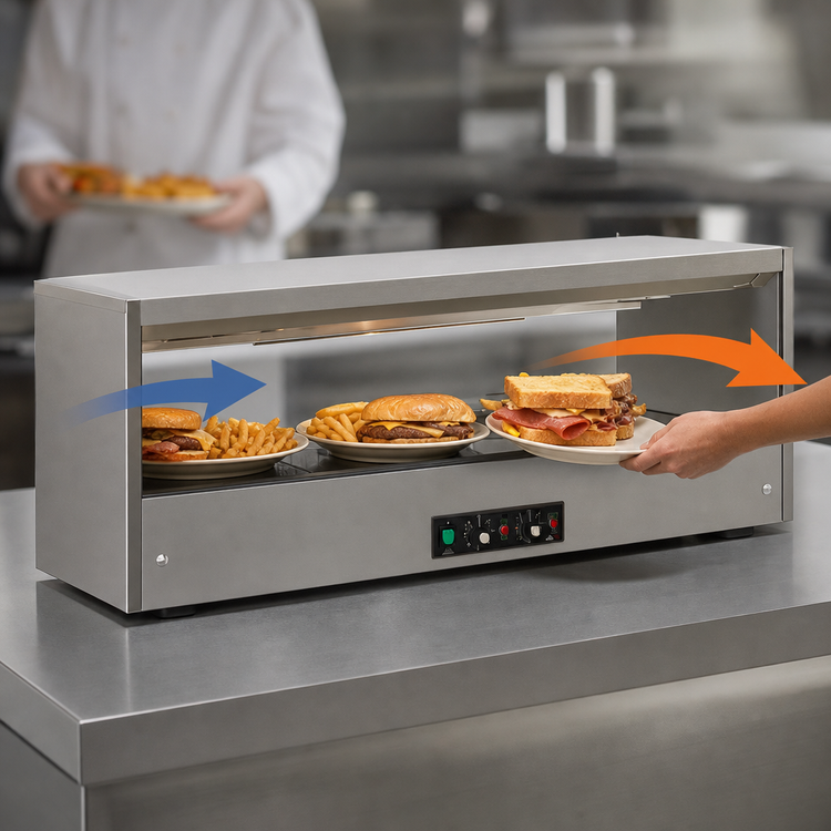 Product image #3 for BKI SM-2624R 26-Inch Countertop Pass-Through Sandwich Warmer with Slanted Shelf