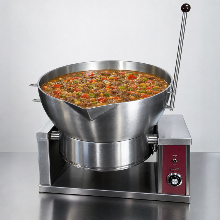Product image #3 for Crown ECTRS-16 Electric Countertop 16 Gallon Round Tilting Skillet