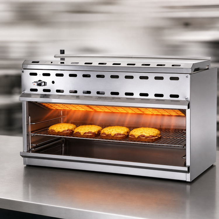 Product image #3 for Omcan USA 24-Inch Countertop Natural Gas Infrared Cheesemelter with 3 Rack Positions