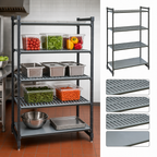 Thumbnail image #3 for Cambro Camshelving® Basics Plus CBU243672VS4580 4-Tier Polymer Shelving Starter Unit, 36"W x 24"D x 72"H, 3 Vented + 1 Solid Shelf