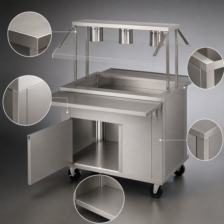 Product image #3 for DineXpress DXP3CI 3-Well Mobile Iced Cold Food Counter