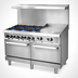 Thumbnail image #3 for IKON Cooking 60-Inch Natural Gas Commercial Range with 6 Open Burners, 24-Inch Griddle, and 2 Ovens