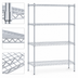 Thumbnail image #3 for Eagle Group 4-Tier Stationary Starter Wire Shelving Unit, 48W x 24D x 74H, Chrome-Plated