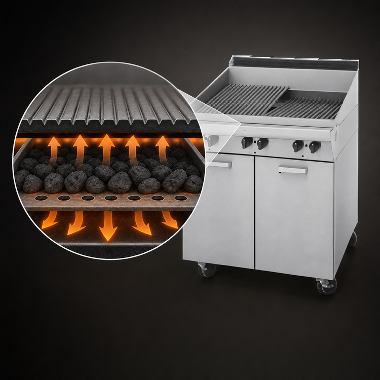 Product image #3 for Garland Master Series 17-Inch Gas Modular Charbroiler with Briquettes and Reversible Grates