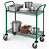 Thumbnail image #3 for Quantum 36 x 18 Inch Two-Shelf Wire Utility Bus Cart, Green Epoxy Antimicrobial, 1200 lb Capacity
