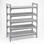 Thumbnail image #4 for Cambro Camshelving® Premium CPSK1830VS5480 18" x 30" Vented and Solid Polymer Shelving Kit, 5 Shelves, Speckled Gray