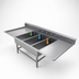 Thumbnail image #3 for John Boos Pro-Bowl 3-Compartment Platter Sink with Dual Drainboards