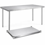 Thumbnail image #3 for John Boos SSK6-2472 Stainless Steel Work Table Undershelf, 72"W x 24"D, 16-Gauge 300 Series, Satin Finish