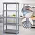 Thumbnail image #3 for Millenia 5-Shelf Polymer Stationary Starter Shelving Unit, 30 x 18 x 62 Inches, Gray