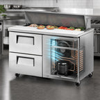 Thumbnail image #3 for True Mfg. - General Foodservice TSSU-48-12D-2-HC 48-Inch Stainless Steel Sandwich/Salad Prep Table Refrigerator, 1 Door, 2 Drawers, 12 Pans
