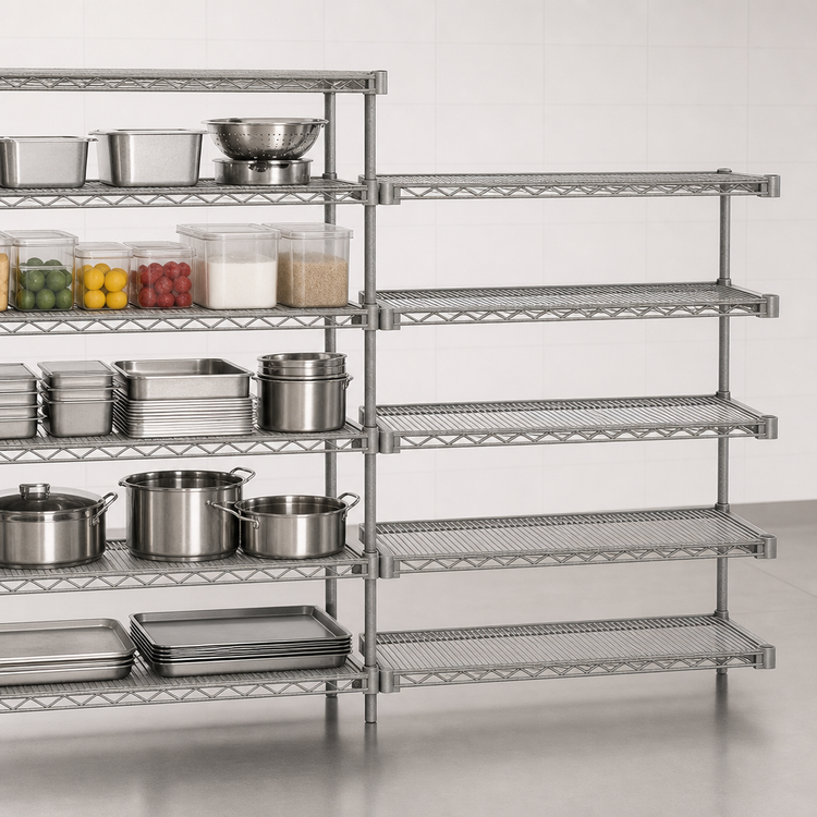 Product image #3 for Eagle Valu-Master 5-Tier Add-On Wire Shelving Unit, 36 x 21 x 86 Inches, Pewter Gray Epoxy Finish