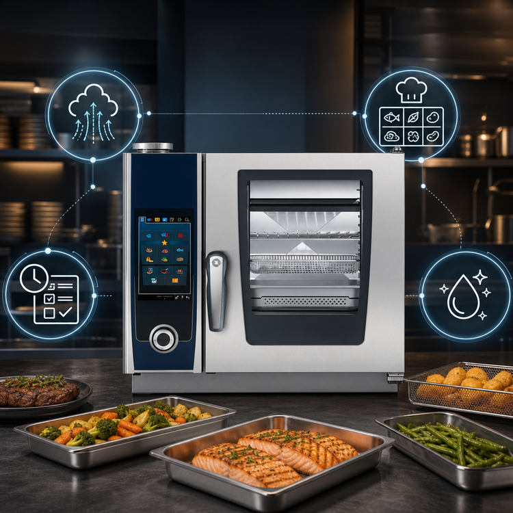 Product image #3 for RATIONAL iCombi Pro XS Electric Countertop Combi Oven, 208/240V, 3-Phase, 4 Half-Size Pan Capacity