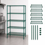 Thumbnail image #3 for Quantum WR74-2442P-5 Stationary Wire Shelving Starter Unit, 42 x 24 x 74 Inches, 5 Shelves, Green Epoxy Finish