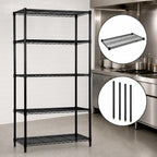 Thumbnail image #3 for Quantum WR63-1872BK-5 5-Shelf Wire Shelving Starter Unit, 72"W x 18"D x 63"H, Black Epoxy Finish