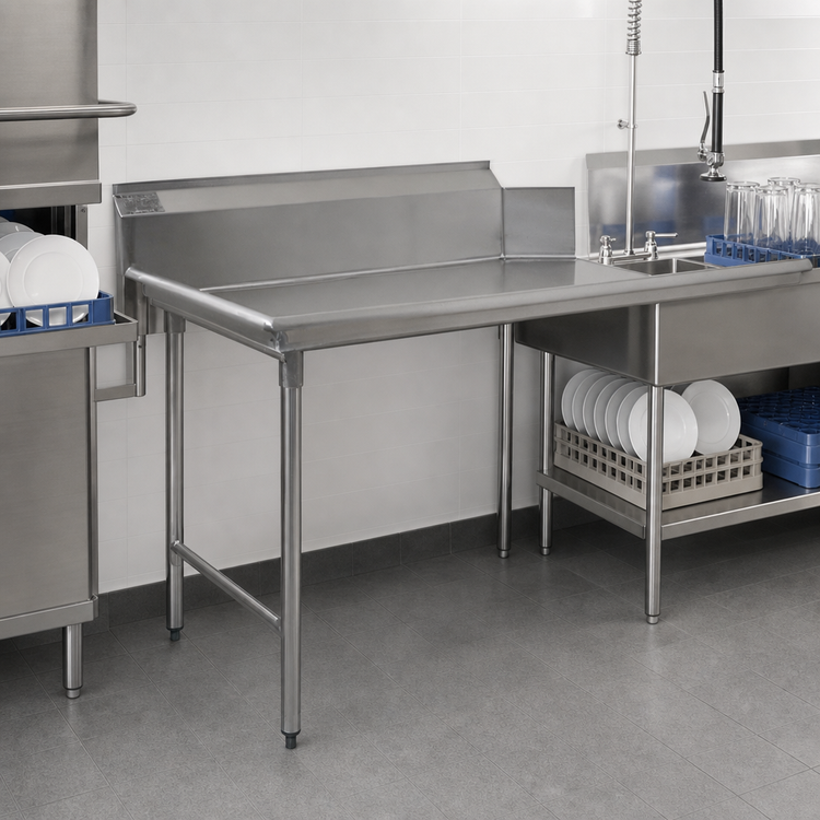 Product image #3 for Eagle BlendPort 72-Inch Straight Clean Dishtable, Left-Hand / Right-to-Left Operation, 10-Inch Backsplash