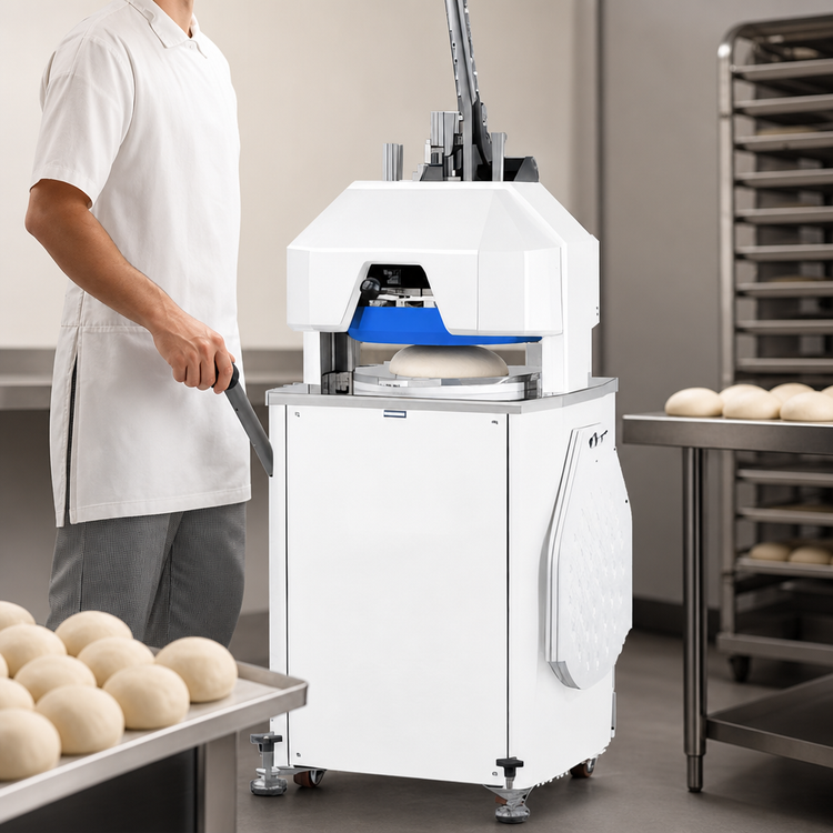 Product image #3 for Doyon Semi-Automatic Dough Divider/Rounder, 3 kg Capacity, 54 Pieces, Wheel Mounted