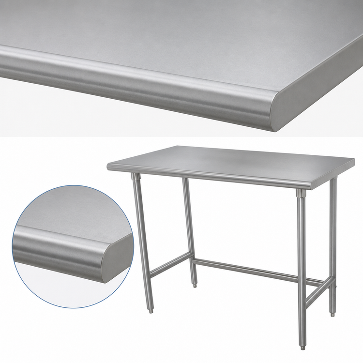 Product image #3 for Advance Tabco 72" W x 36" D 16-Gauge 304 Stainless Steel Flat Top Work Table with Open Base and Crossrails