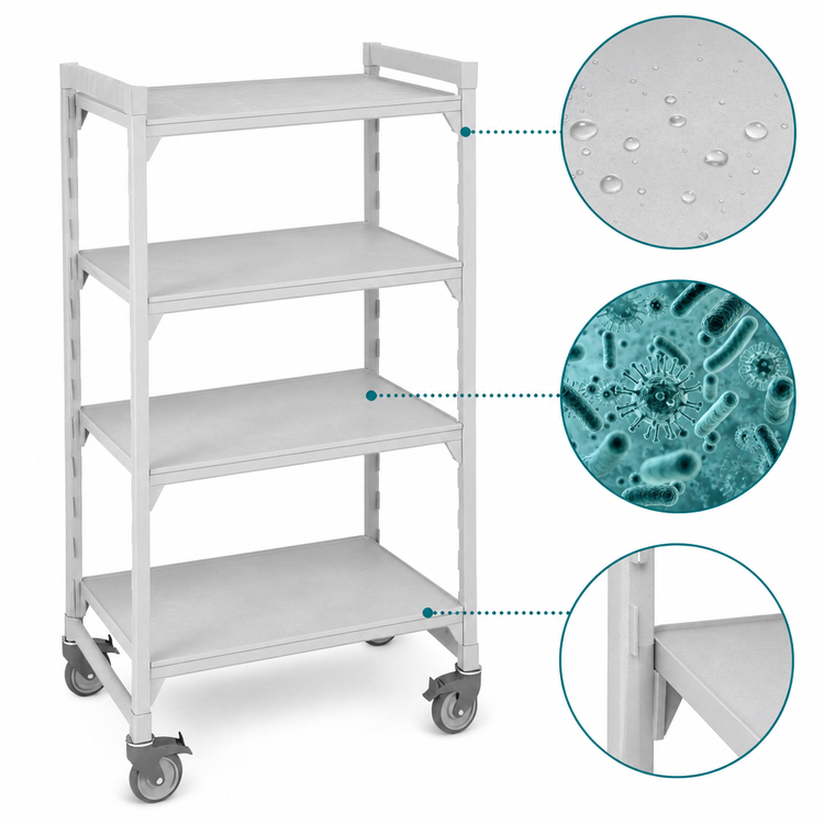 Product image #4 for Camshelving Premium 4-Shelf Solid High-Density Mobile Starter Unit, 24 x 54 x 67-1/4 Inches, Speckled Gray