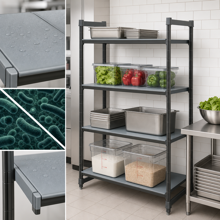 Product image #3 for Camshelving Basics Plus 4-Tier Solid Stationary Starter Shelving Unit, 21 x 36 x 84 Inches, Brushed Graphite