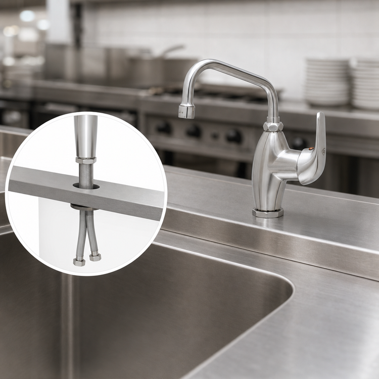 Product image #3 for EverSteel Single-Hole Deck-Mount Single-Lever Faucet with 6-Inch Swing Nozzle