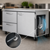 Thumbnail image #4 for Turbo Air PRO Series Two-Section Undercounter Refrigerator with 1 Door and 2 Drawers, Stainless Steel