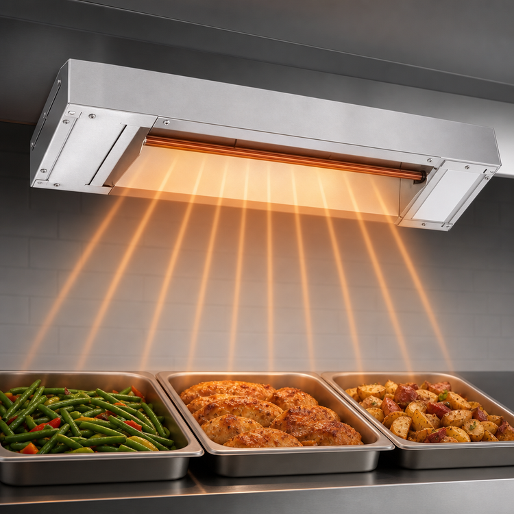 Product image #3 for Hatco Glo-Ray 24-Inch Unlighted Infrared Stainless Steel Strip Heater, 350W, Single Metal Rod