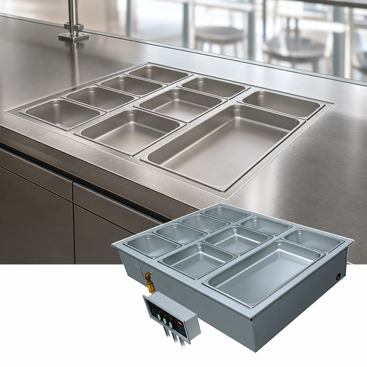 Product image #3 for Hatco HWBI43-2 Drop-In Modular/Ganged Heated Well for 2 4/3-Size Pans