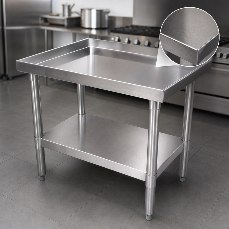 Product image #3 for 24 Inch x 30 Inch 18-Gauge Stainless Steel Top Equipment Stand with Undershelf