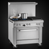 Thumbnail image #3 for Southbend Ultimate 36-Inch Gas Restaurant Range with 2 Star/Saute Burners, 24-Inch Charbroiler, Cabinet Base, and Hi-Shelf