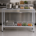 Thumbnail image #3 for New Age T-Bar Series 2-Tier Cantilevered Aluminum Shelving Unit, 60W x 20D x 48H