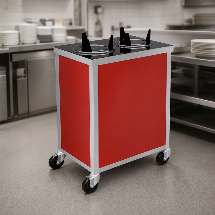 Product image #3 for Atlas Metal MEPD3-12 Mobile Enclosed Self-Elevating Plate Dispenser with 3 Tubes