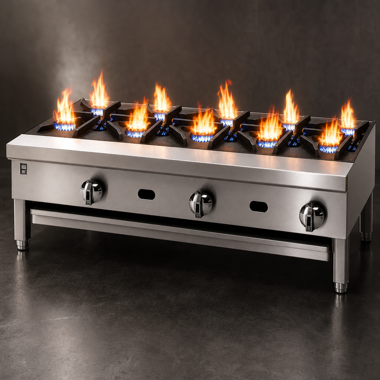 Product image #3 for Jade Range Supreme JHP-848-F Floor Model 48 Inch Gas Hot Plate with 8 Open Burners