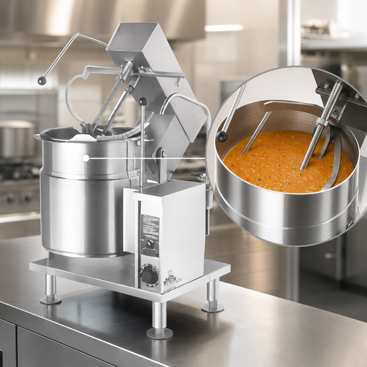 Product image #3 for 20-Gallon Electric Countertop Tilting Steam Kettle Mixer