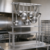 Thumbnail image #3 for Eagle Group TM36APR 28-Inch x 20-Inch Table-Mounted Triple-Bar Aluminum Pot Rack with 9 Double-Prong Stainless Steel Hooks for 36-Inch Tables