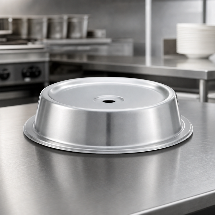 Product image #3 for Vollrath Stainless Steel Satin Finish Round Plate Cover for 12 9/16 to 12 5/8 Inch Plates