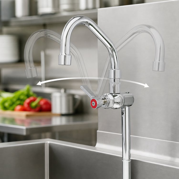 Product image #3 for Fisher Stainless Steel Add-On Faucet with 6-Inch Swing Spout for Rigid Control Valves